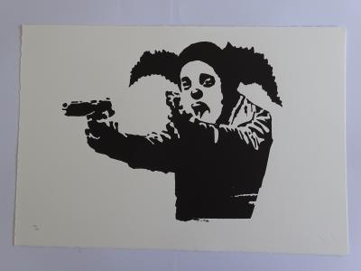 Banksy, after x Clown Skateboard - Clown avec armes, 2022 - Sérigraphie 2