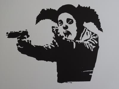 Banksy, after x Clown Skateboard - Clown avec armes, 2022 - Sérigraphie 2