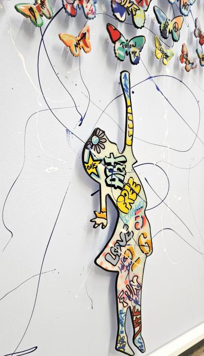 Shelby - Envol de Papillons - Acrylique sur aluminium - Signée 2