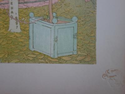 Gaston DE LATENAY : Dans le parc, Lithographie originale signée 2