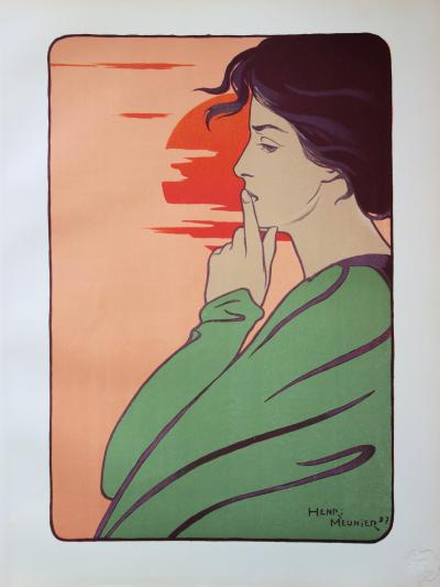 Henri MEUNIER : L’heure du silence, Lithographie originale signée 2