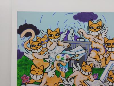 M Chat - M.CHAT and his masters - Signed screenprint 2