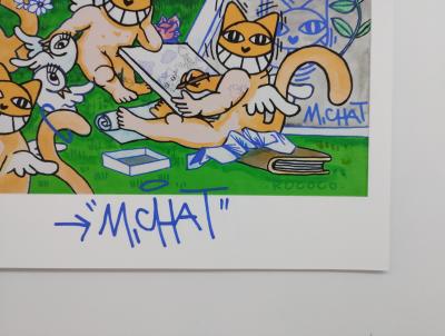 M Chat - M.CHAT et ses maîtres - Sérigraphie signée 2
