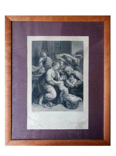 MF Dien  -  ste famille de Jesus Christ XIX  gravure signée 2