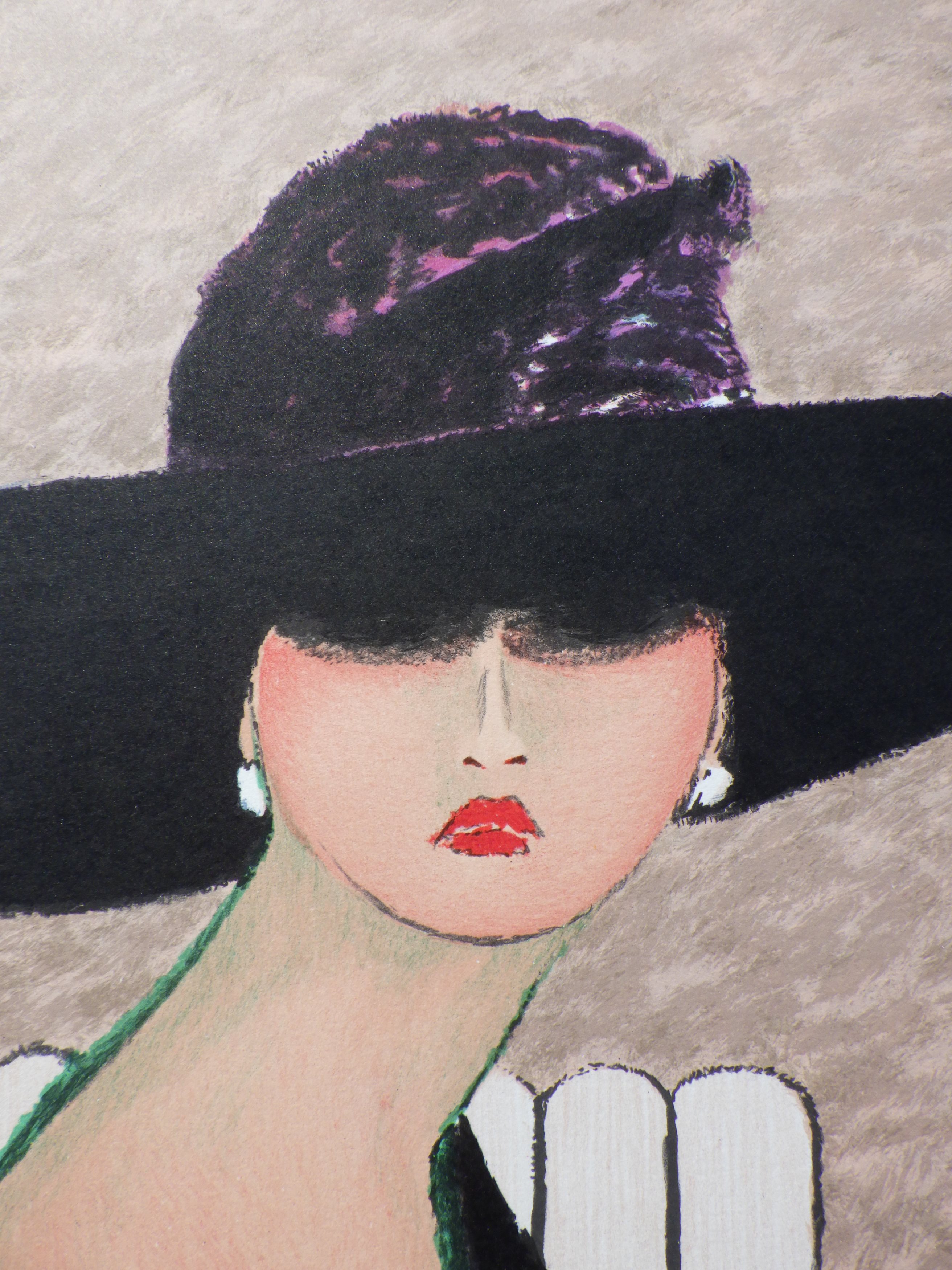 Ramon DILLEY: Elegant in Deauville, Original signed lithograph