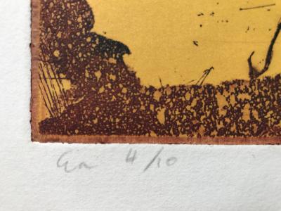 Koji  NISHIMI - Tigre,1998 - Aquatinte signée au crayon 2