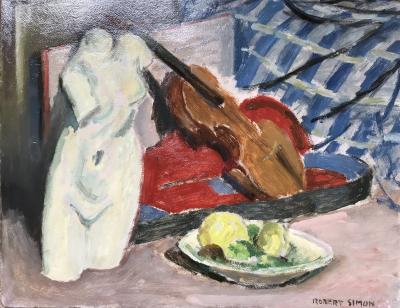 Robert SIMON - Dans l’atelier, 1942 - Huile sur toile signée 2