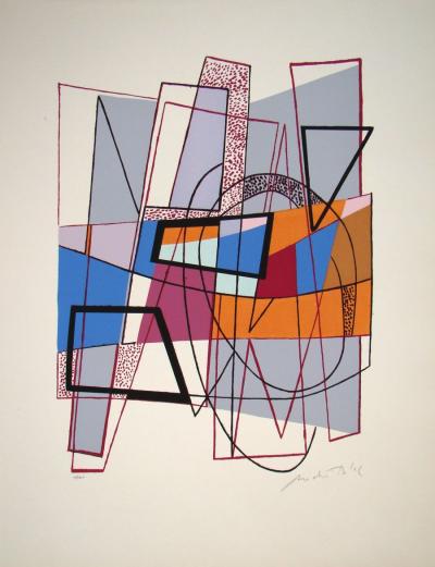 André BLOC - Composition abstraite, 1954 - Sérigraphie originale signée et numérotée à la main
