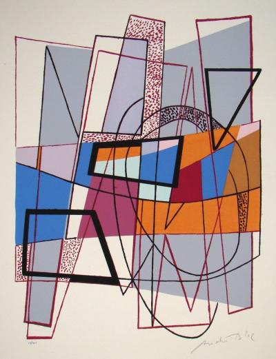 André BLOC - Composition abstraite, 1954 - Sérigraphie originale signée et numérotée à la main 2
