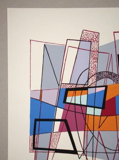 André BLOC - Composition abstraite, 1954 - Sérigraphie originale signée et numérotée à la main 2