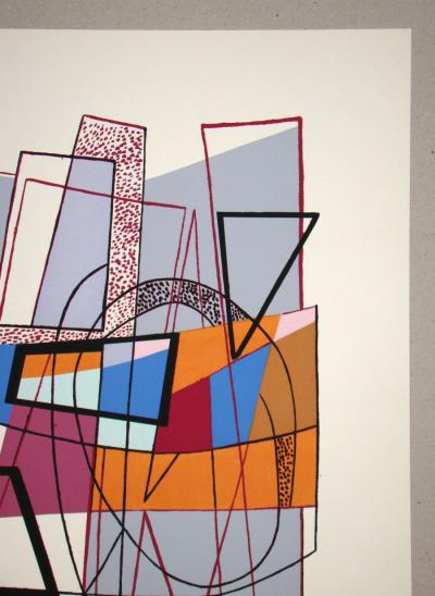 André BLOC - Composition abstraite, 1954 - Sérigraphie originale signée et numérotée à la main 2