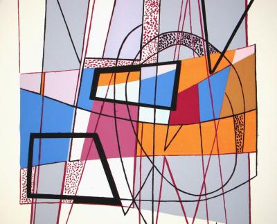 André BLOC - Composition abstraite, 1954 - Sérigraphie originale signée et numérotée à la main 2
