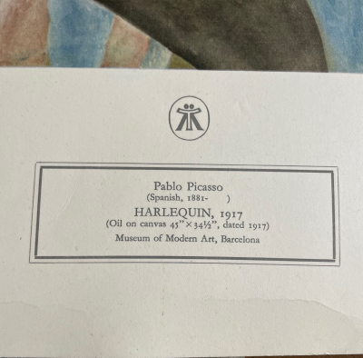 Pablo Picass- Harlequin, 1917 offset lithography 2