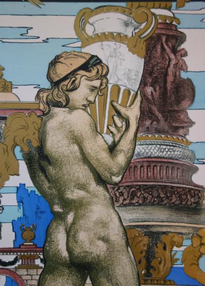Georges DESVALLIERES : Porteur d’amphore, Lithographie originale signée 2