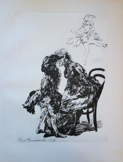 Paul RENOUARD : Baiser avant le ballet, Lithographie originale signée 2