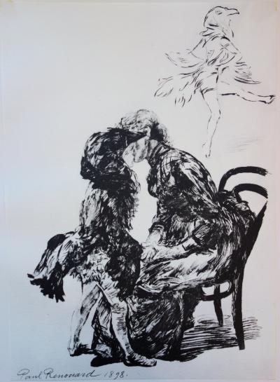 Paul RENOUARD : Baiser avant le ballet, Lithographie originale signée 2