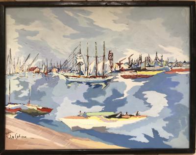 Louis André CABANE - Toulon , vers 1950 - Gouache signée 2