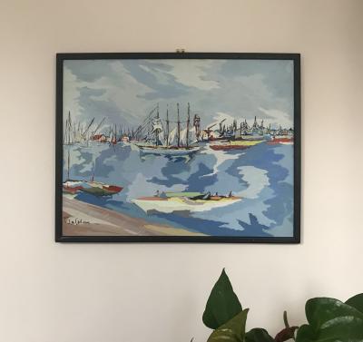 Louis André CABANE - Toulon , vers 1950 - Gouache signée 2