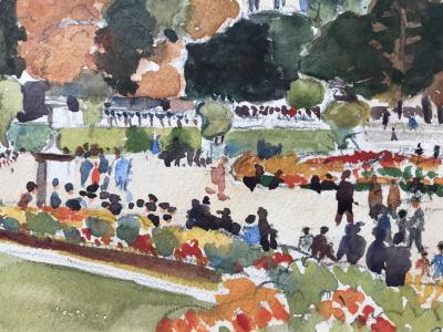 Suzanne STECK  - Le Jardin du Luxembourg - Aquarelle signée 2