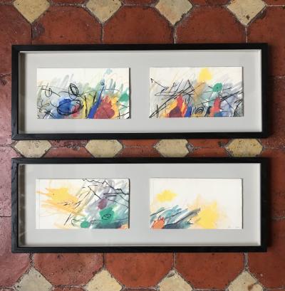 Jean José BARANES - La Bataille de San Remo et Après l’orage, 2002- 2 gouaches signées 2