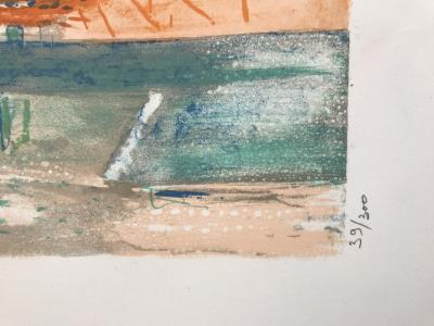 Paul COLLOMB - La plage - Lithographie originale signée au crayon 2