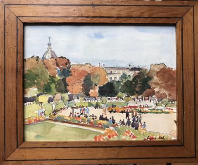 Suzanne STECK  - Le Jardin du Luxembourg - Aquarelle signée 2