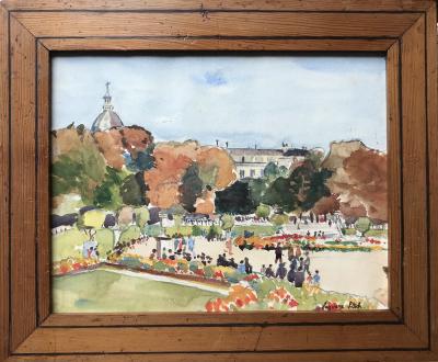 Suzanne STECK  - Le Jardin du Luxembourg - Aquarelle signée 2
