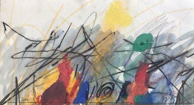 Jean José BARANES - La Bataille de San Remo et Après l’orage, 2002- 2 gouaches signées 2