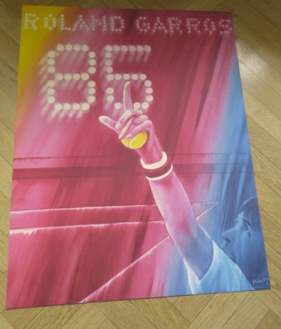 Jacques Monory - Roland Garros 1985 - Affiche originale sur velin en sérigraphie, signée , numérotée - 2