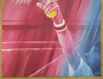 Jacques Monory - Roland Garros 1985 - Affiche originale sur velin en sérigraphie, signée , numérotée - 2