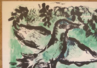 Marc Chagall - L’oiseau vert - Affiche originale d’exposition -  1962 - Imp. Mourlot 2