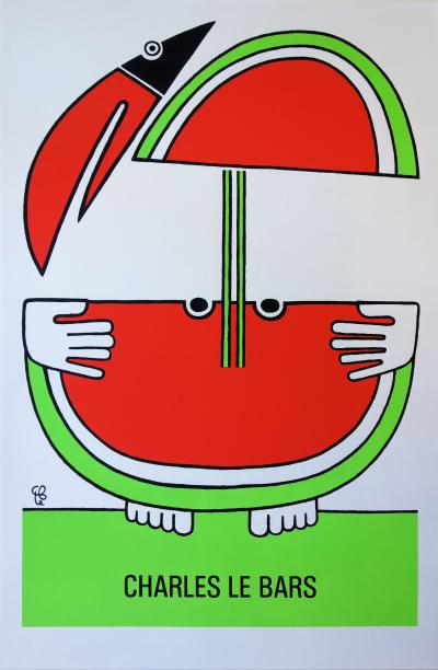 Charles Le BARS : Personnage sympathique et Toucan, Sérigraphie originale signée 2