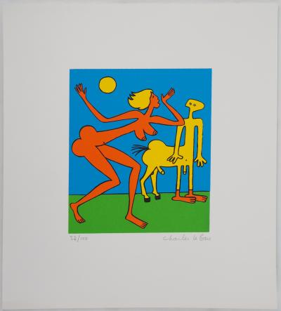 Charles LE BARS : Rencontre, Sérigraphie originale signée 2