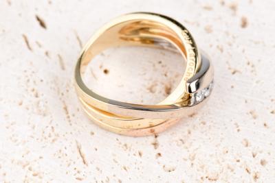 Bague Guy Laroche en Trois Ors 18K avec Diamants 2