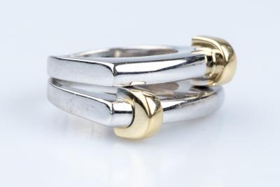 Bague 18 carats Or blanc Or jaune 2