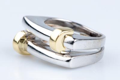 Bague 18 carats Or blanc Or jaune 2