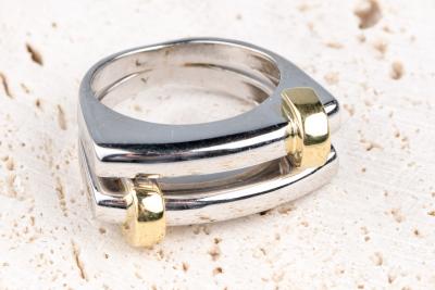 Bague 18 carats Or blanc Or jaune 2