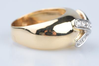 Bague croisée en or jaune 18 carats sertie de diamants 0,88 carats 2