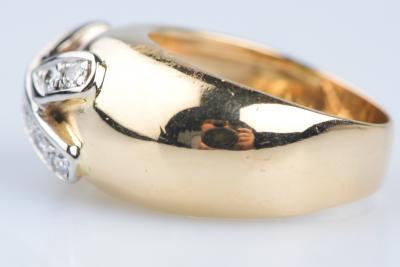 Bague croisée en or jaune 18 carats sertie de diamants 0,88 carats 2