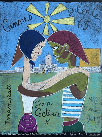 Jean Cocteau - Innamorati - Lithographie signée planche 2