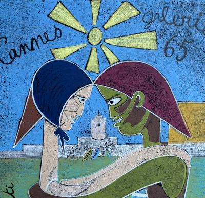 Jean Cocteau - Innamorati - Lithographie signée planche 2