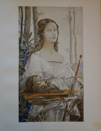 Luc Olivier MERSON : Judith et la tête coupée de Holopherne, Lithographie originale signée 2