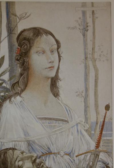 Luc Olivier MERSON : Judith et la tête coupée de Holopherne, Lithographie originale signée 2
