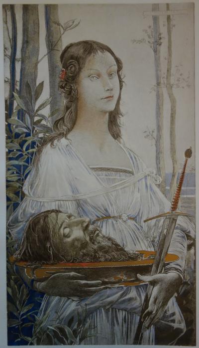 Luc Olivier MERSON : Judith et la tête coupée de Holopherne, Lithographie originale signée 2