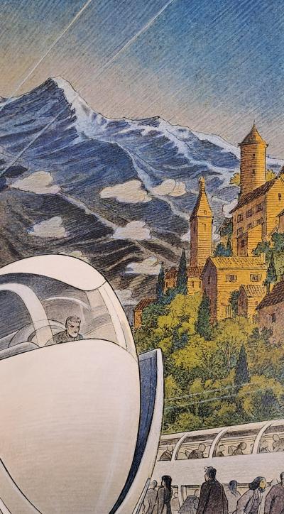François Schuiten - Train du futur - Impression d’art, signée et numérotée au crayon 2