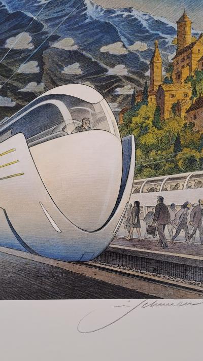 François Schuiten - Train du futur - Impression d’art, signée et numérotée au crayon 2