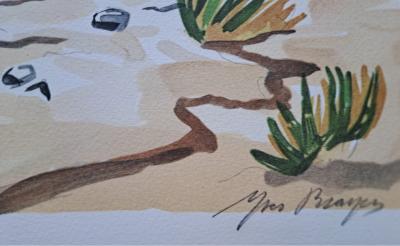 Yves Brayer - Le pêcheur sur la rive - Lithographie originale en couleur, signée et numérotée 2