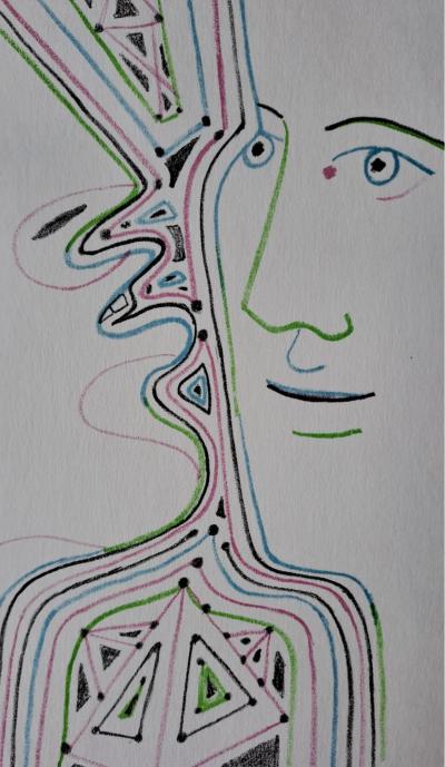 Jean Cocteau - Confidences - Original color lithograph 2
