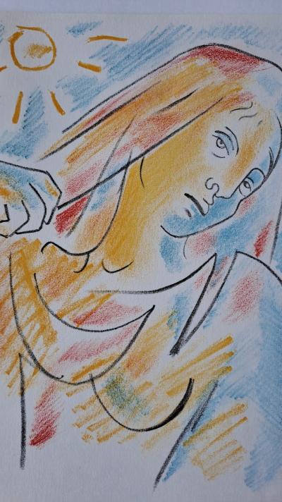 Jean Cocteau - Antigone - Lithographie originale en couleur 2
