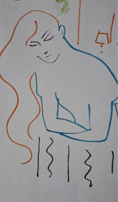 Jean Cocteau - Juliette au balcon - Lithographie originale en couleur 2